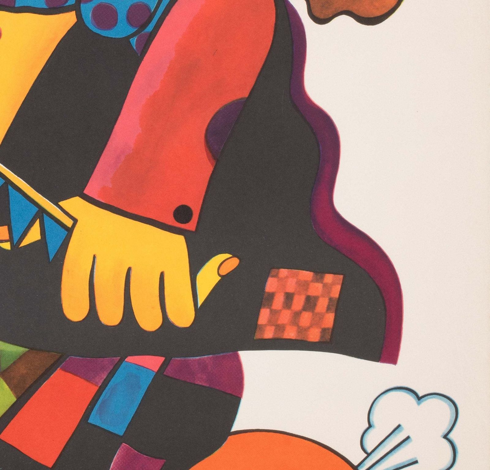 Cyrk One Man Band Clown R1976 Polish Circus Poster, Stachurski photo vinterior