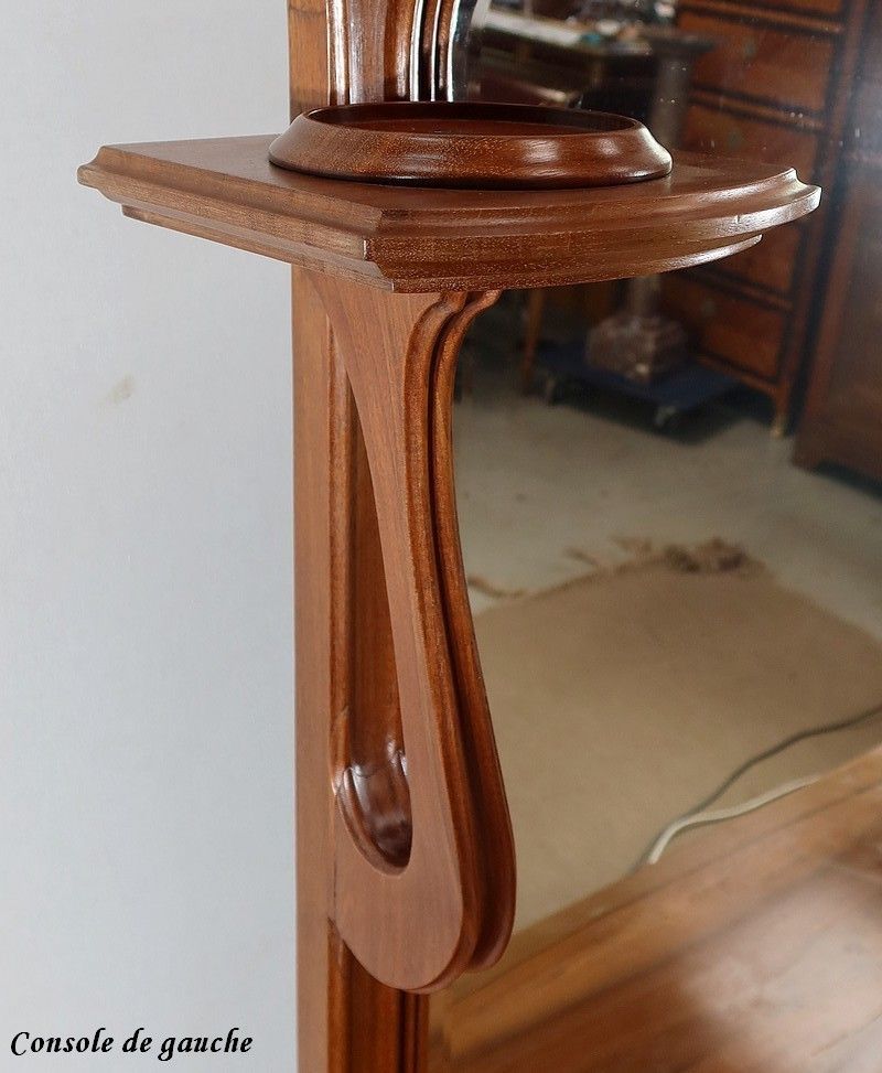 Mahogany Mirror With Consoles, Majorelle Spirit, Art Nouveau   1900 photo 2641.95