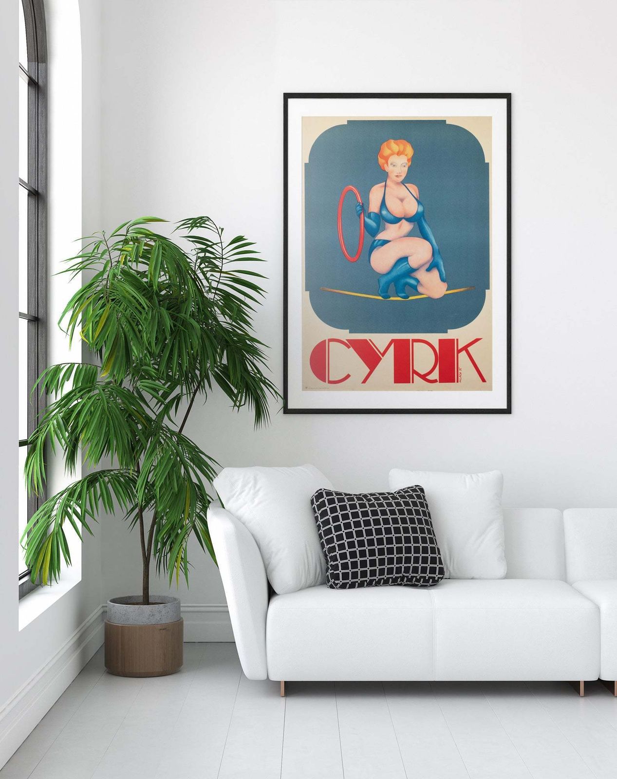 Cyrk Bikini Aerialist 1975 Polish Circus Poster, Milach photo furniture