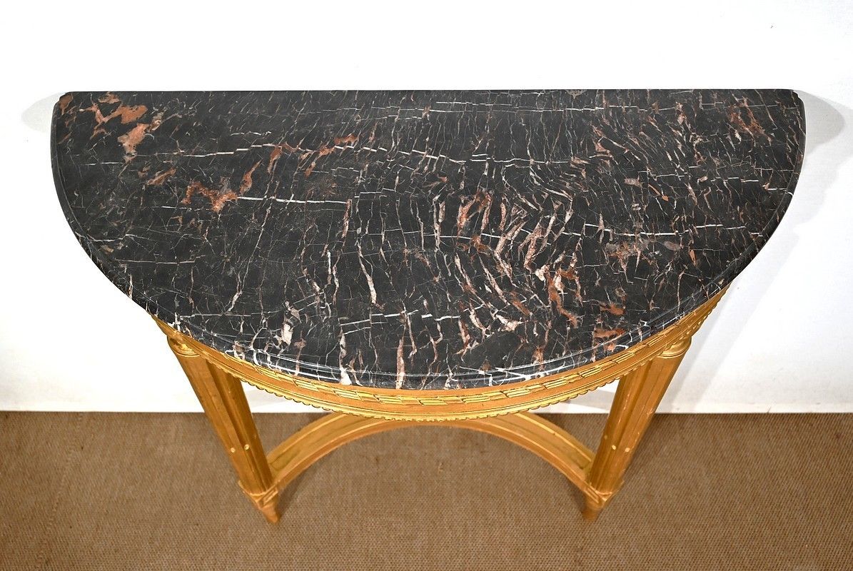 Console In Marble And Golden Wood, Louis XVI Style   Early 20th Century photo Furniture