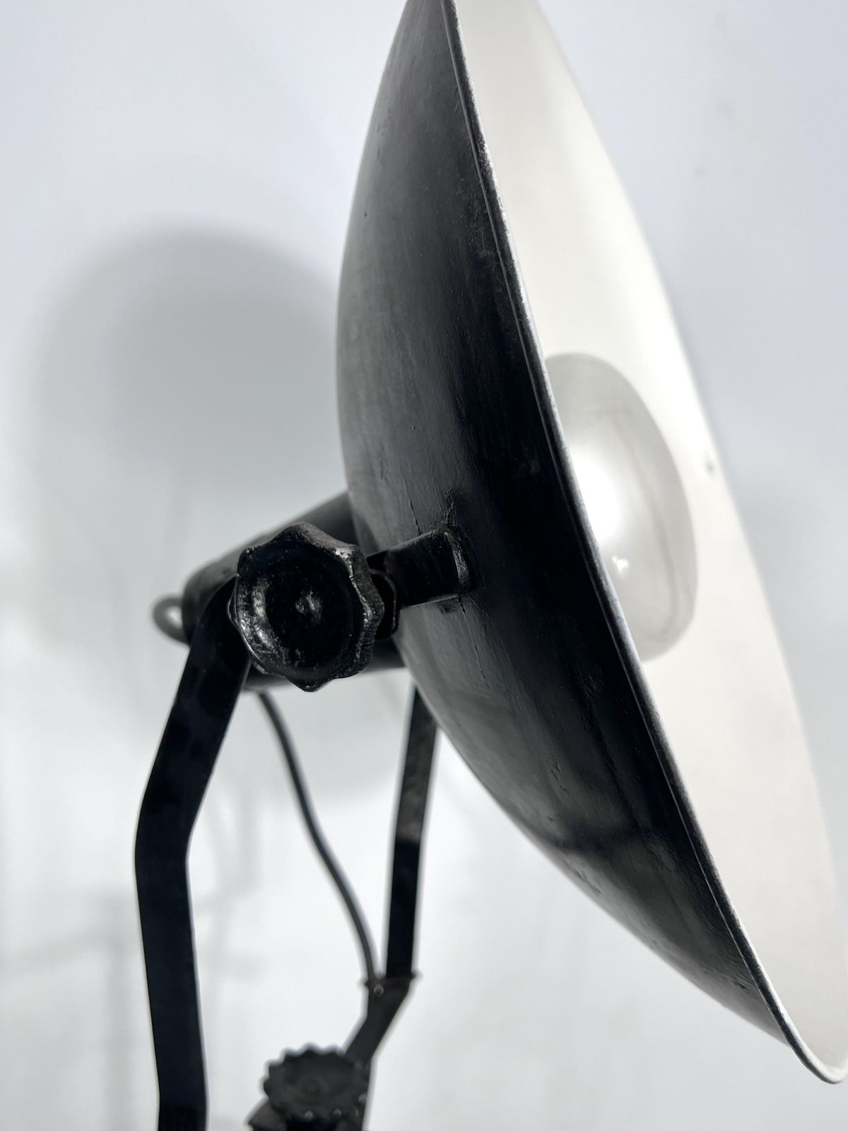photo furniture Mid Century Metal Studio Photographer Lamp. Italy 1940s