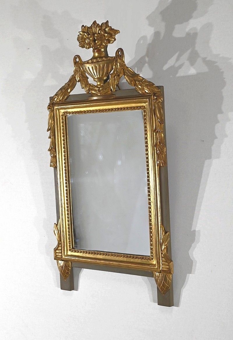 Small Mirror In Gilded Wood, Louis XVI Style   Early 20th Century photo Home Decor