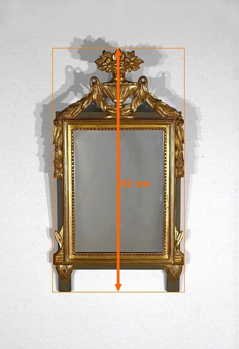 photo vintage Small Mirror In Gilded Wood, Louis XVI Style   Early 20th Century