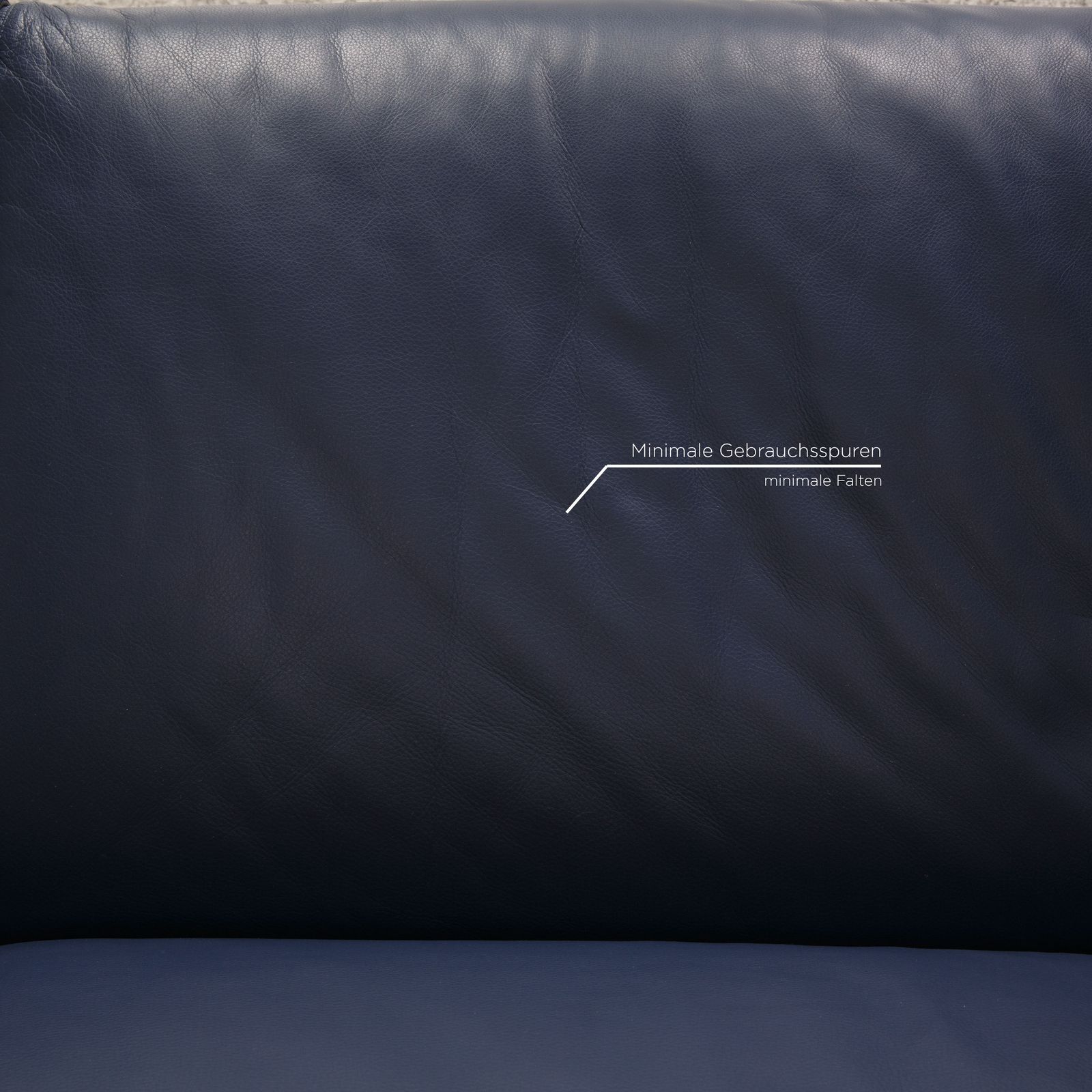 Cassina Fiandra leren driezitsbank – blauw photo Meubels