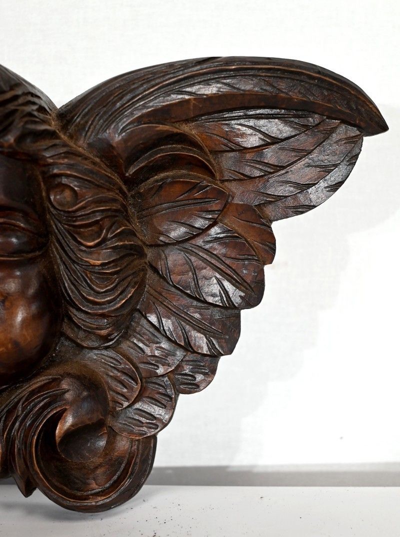 photo vinterior Pair Of Carved Wood Cherubs   Late 19th Century