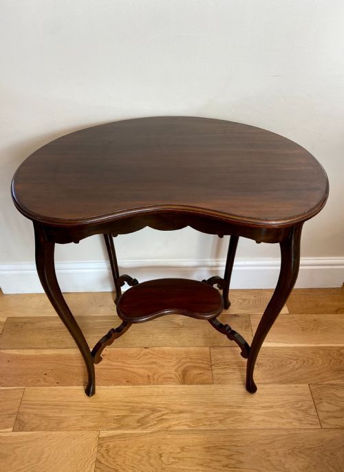 Antique Victorian Quality Mahogany Kidney Shaped Lamp Table photo Furniture