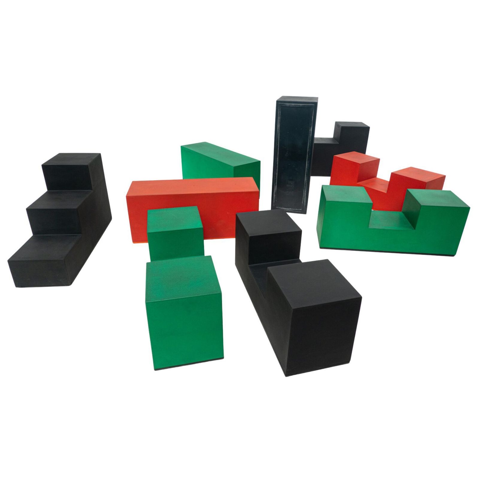 Mid Century Modern Set Of 9 "Gli Scacchi" Pieces By Mario Bellini For B&B Italia