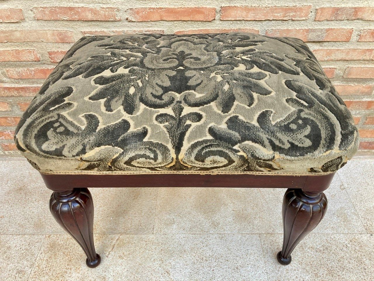 Mid Century Spanish Footstool In Wood, 1960 photo 886.0