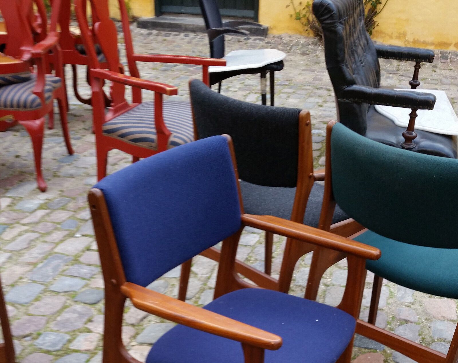 photo for sale 19th Century Lacquer & Gilt Danish Baroque Armchairs From Kastellet, Copenhagen