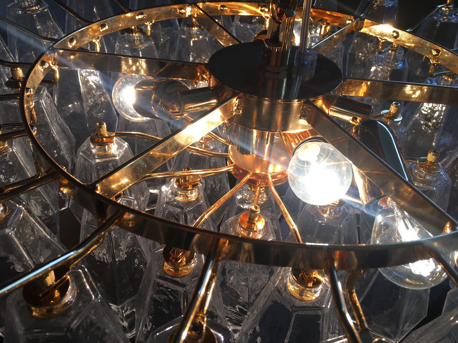 Impressive Murano Glass Sputnik Chandelier Poliedro Like Mazzega Zuccheri Venini Barovier Style photo vinterior