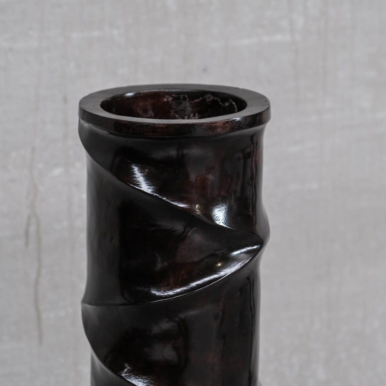 photo furniture Pair Of Wooden Tall French Mid Century Decorative Vases