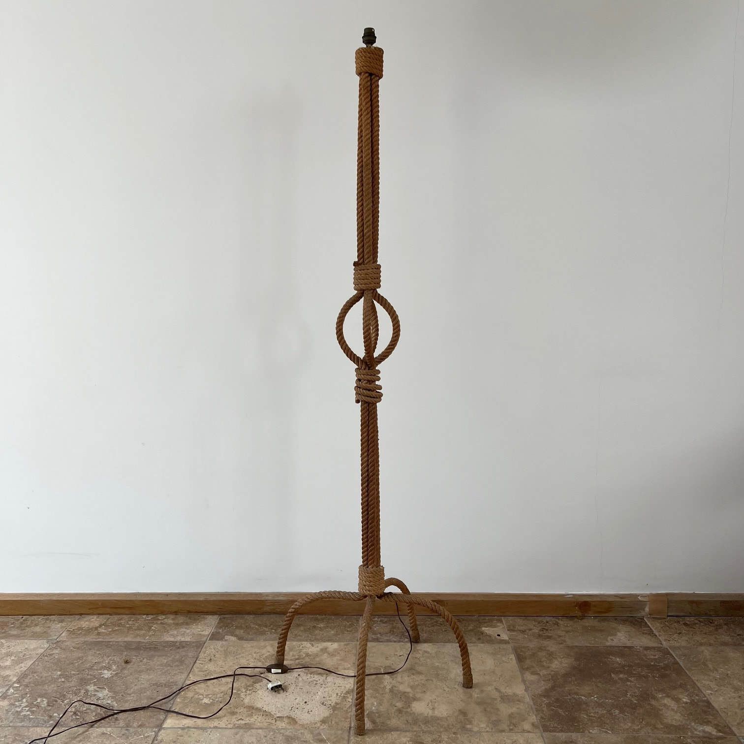 Audoux Minet Rope Work Mid Century French Floor Lamp