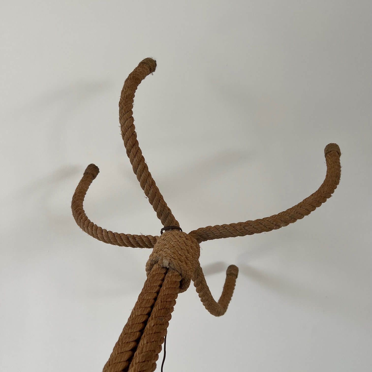 Audoux Minet Rope Work Mid Century French Floor Lamp photo vinterior