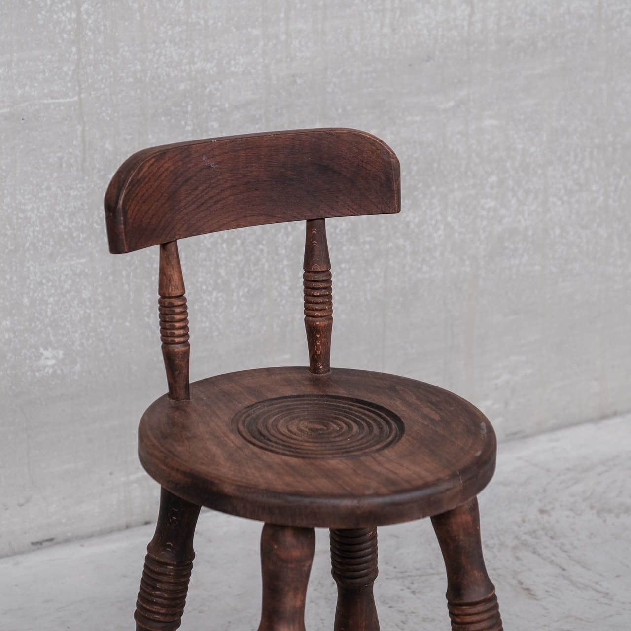 French Oak Mid Century Turned Occasional Chair photo for sale