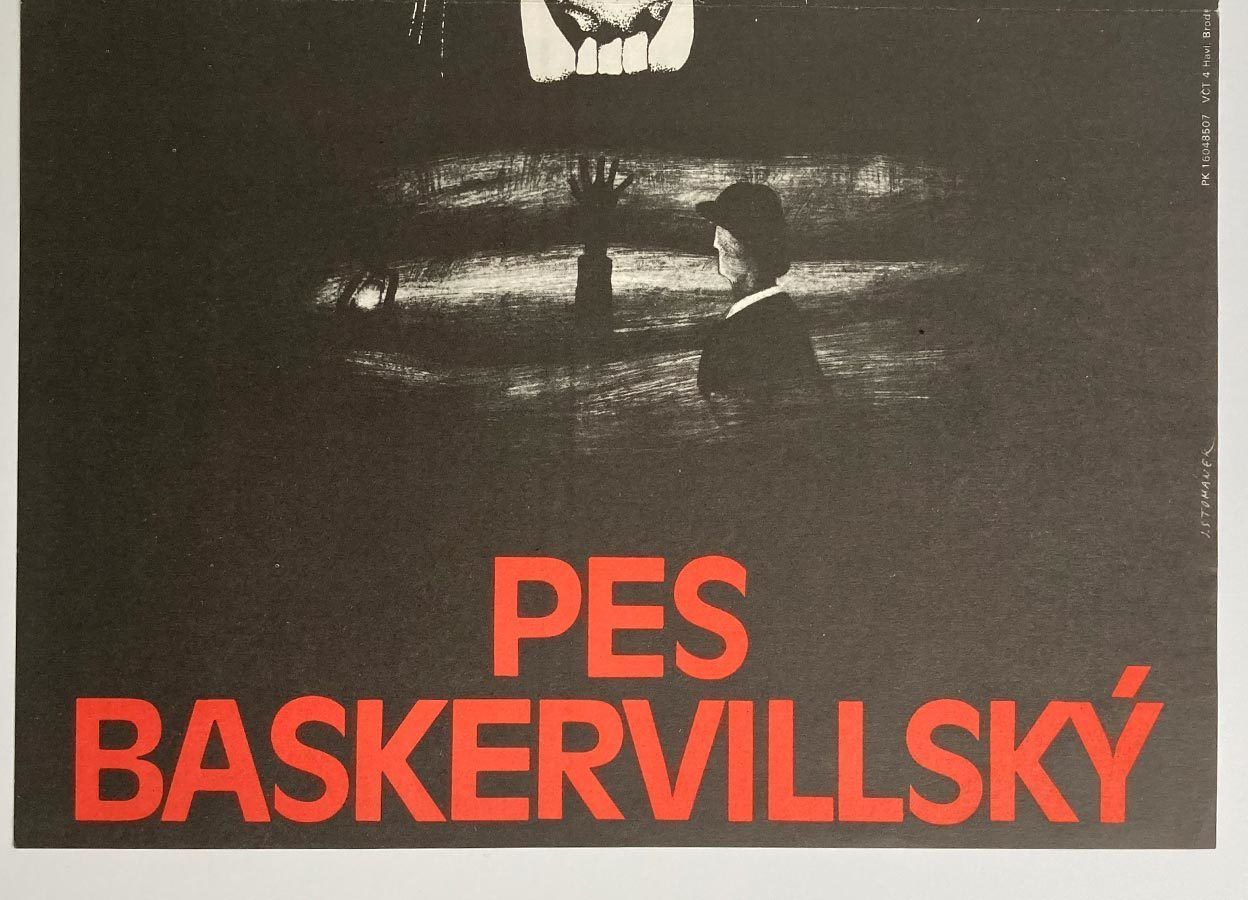 Original Film Poster, The Hound Of The Baskervilles, Jan Tománek, 1983, Genuine Czech Vintage Print photo for sale