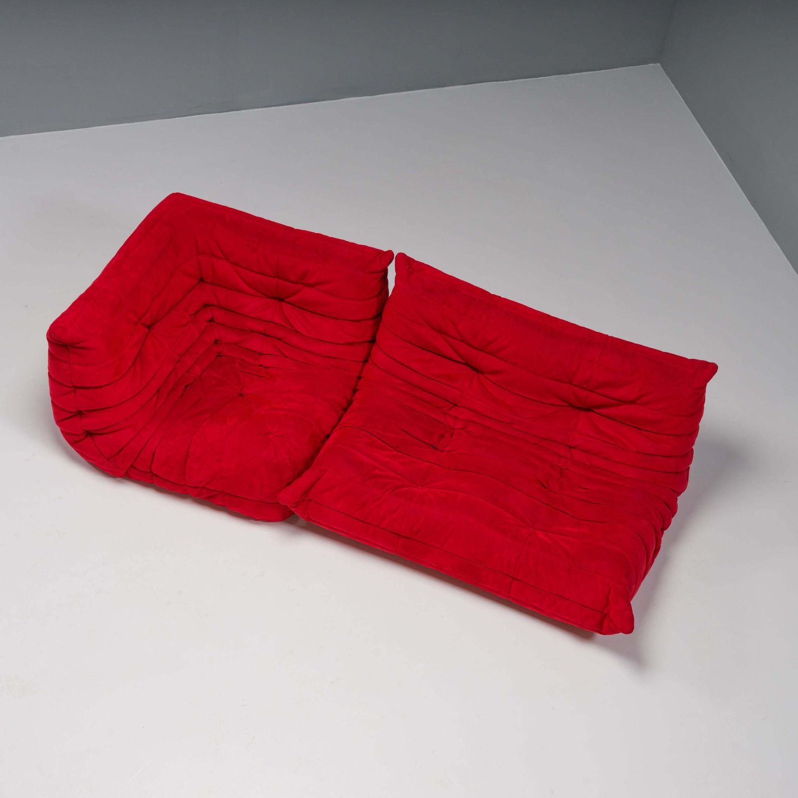 Ligne Roset By Michel Ducaroy Togo Red Modular Sofa, Set Of 2 photo furniture