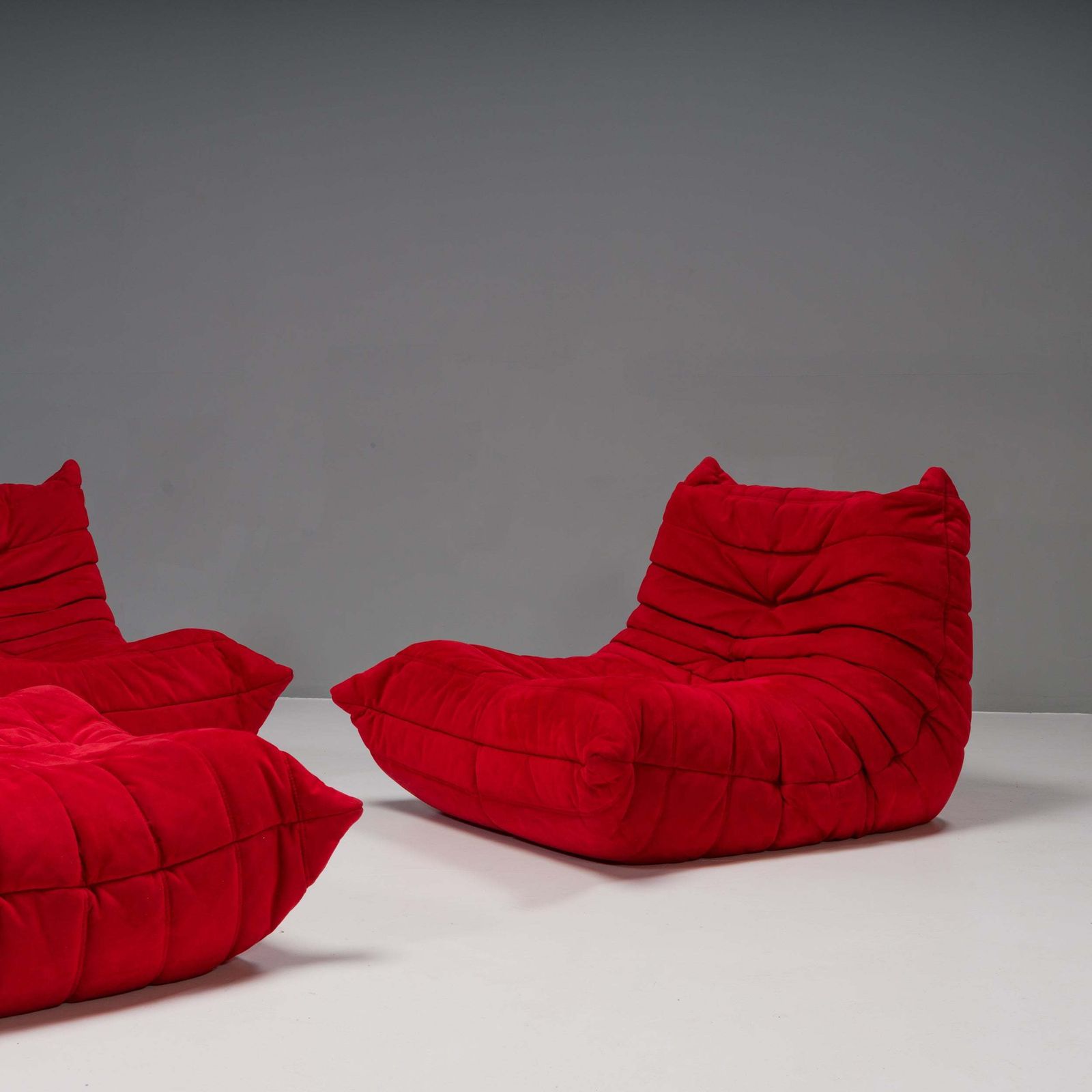 Ligne Roset By Michel Ducaroy Togo Red Modular Sofa, Set Of 4 photo for sale