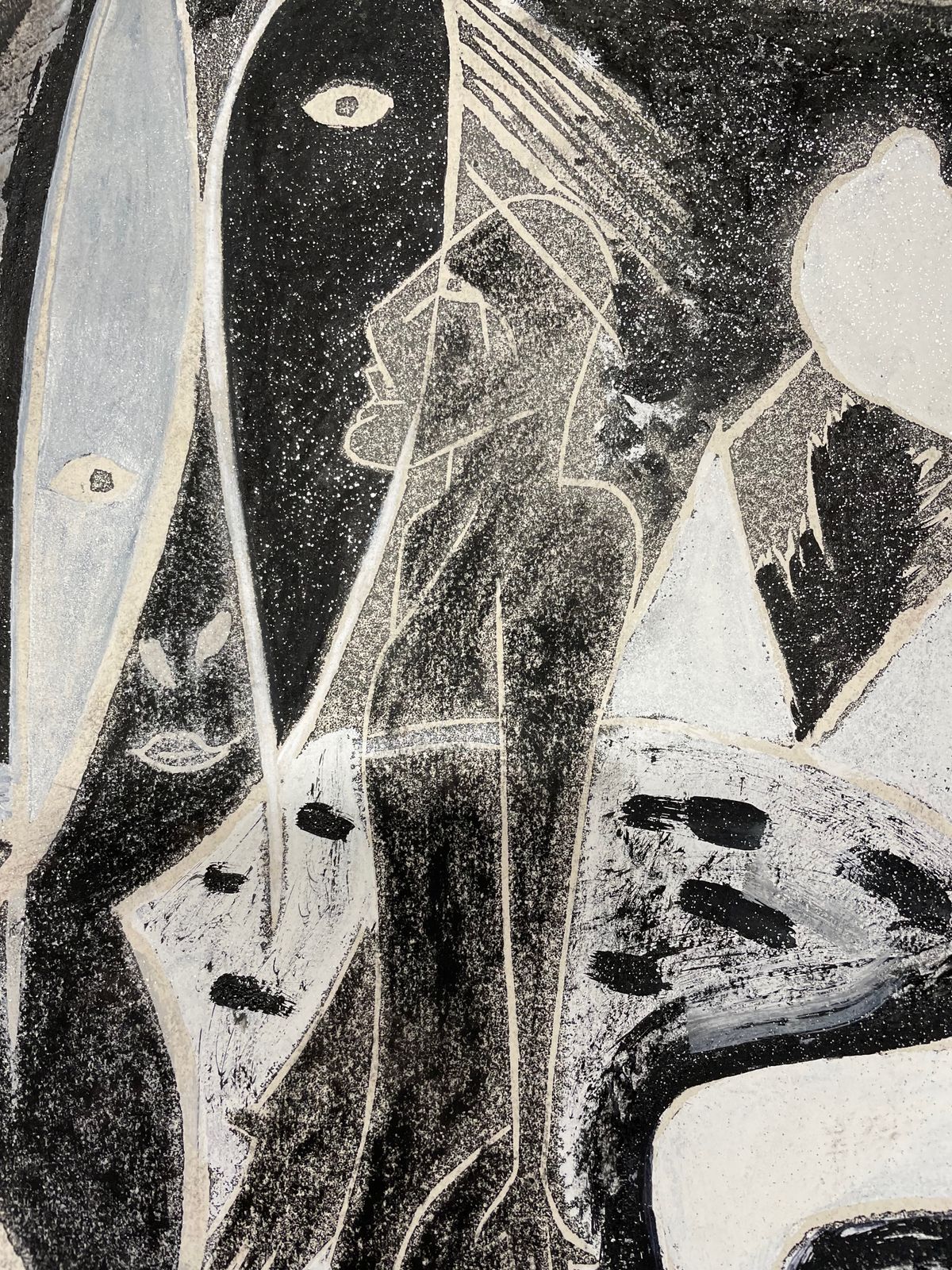 Abstract Mixed Media Monoprint By Caroline Hands photo 500.0