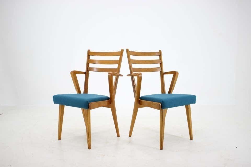 1960s Set Of Four Oak Dining Chairs, Czechoslovakia photo Furniture