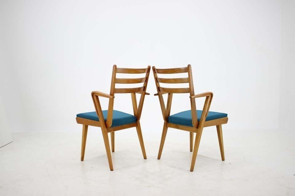 1960s Set Of Four Oak Dining Chairs, Czechoslovakia photo vinterior