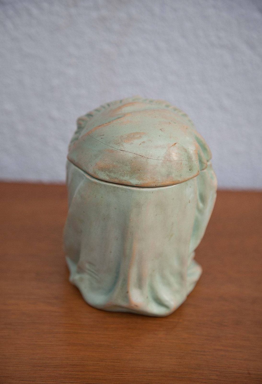 Polychrome Terracotta Tobacco Pot Signed Bernard Bloch  Moorish Woman Tobacco Pot  Orientalist  Collection  Showcase Object  Nineteenth photo 188.0