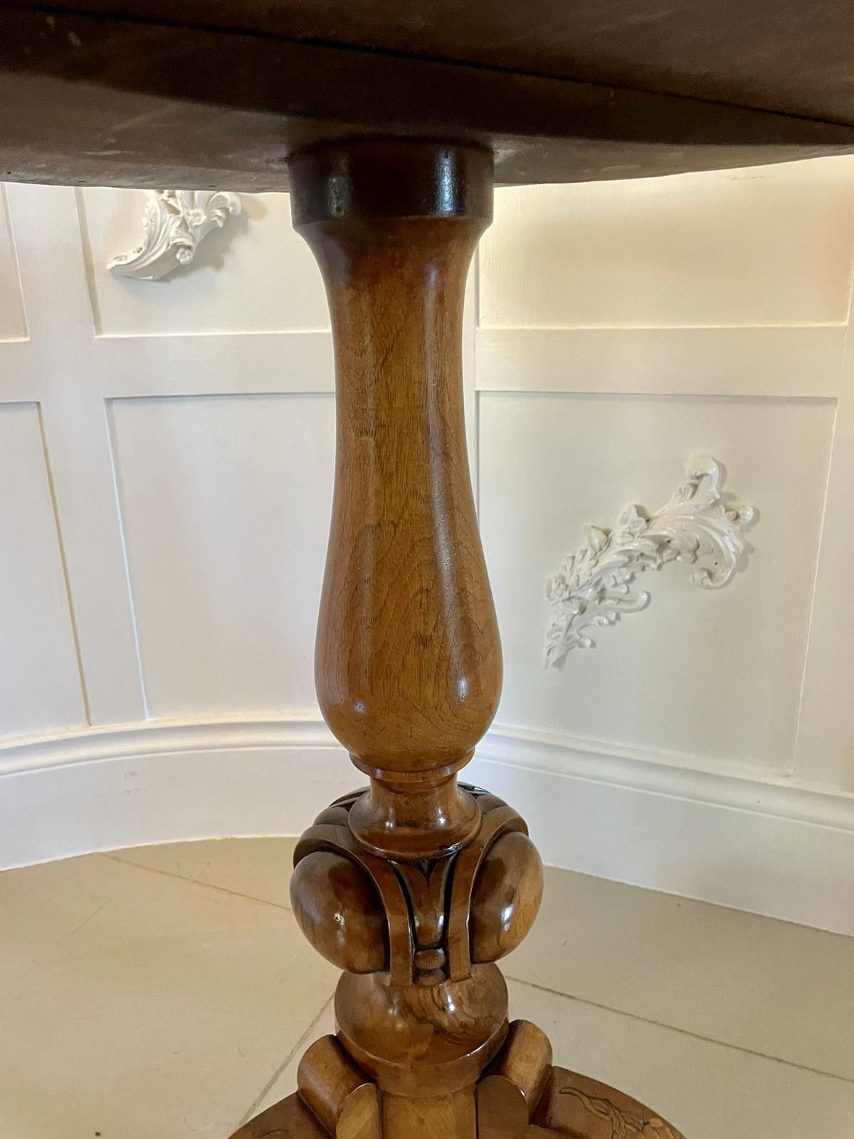 photo furniture Outstanding Quality Large Antique Walnut Marquetry Inlaid Lamp Table