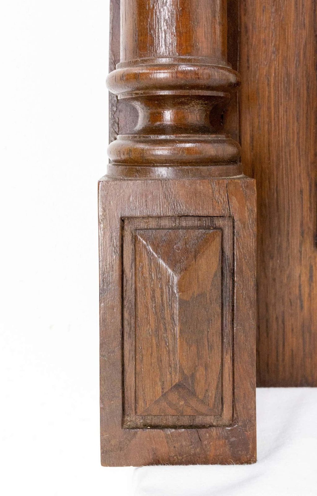 photo furniture French Beveled Mirror With Colonnettes Oak Frame L XVI Style, Late 19th Century