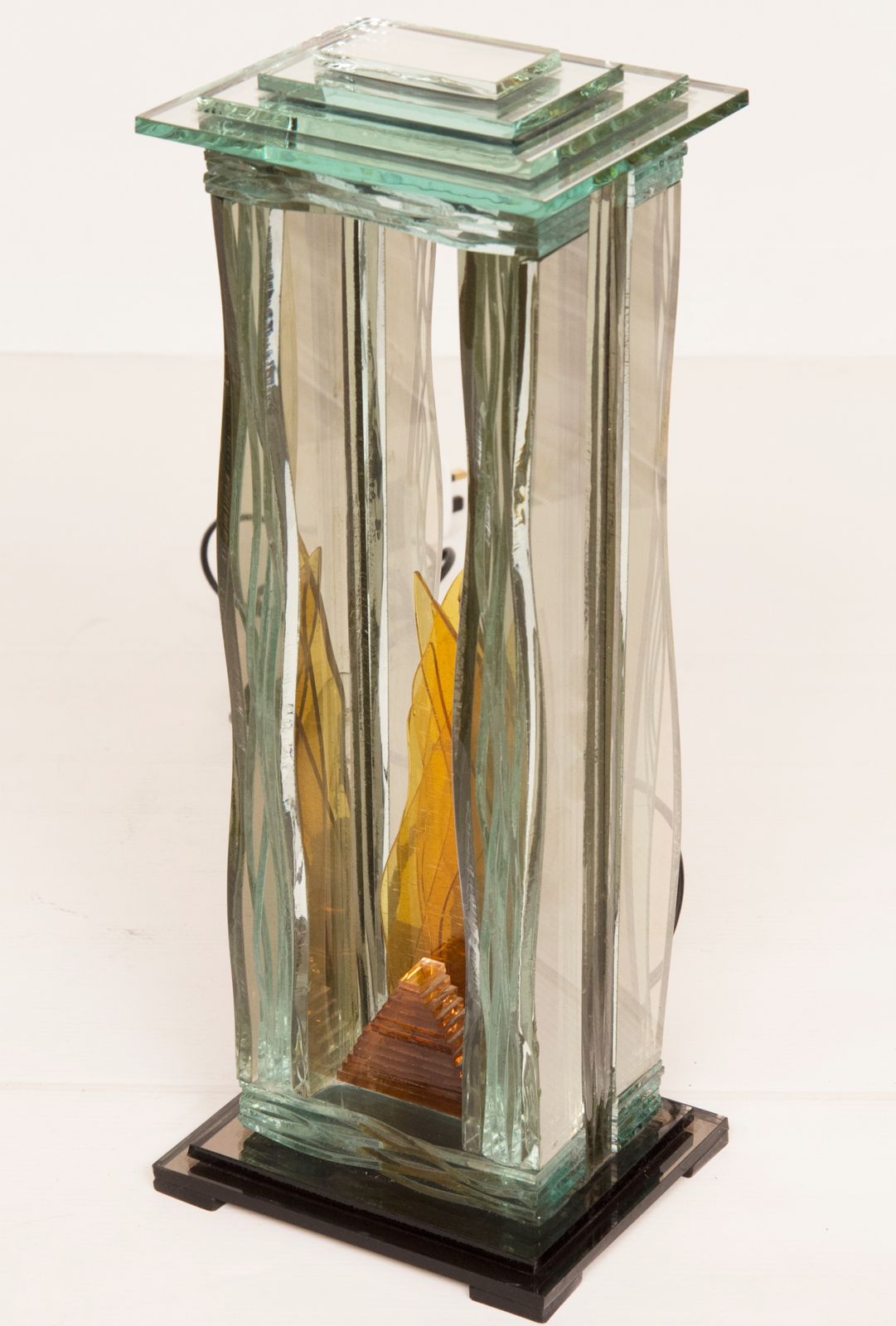 Mid Century Glass Sculpture Light photo 1100.0