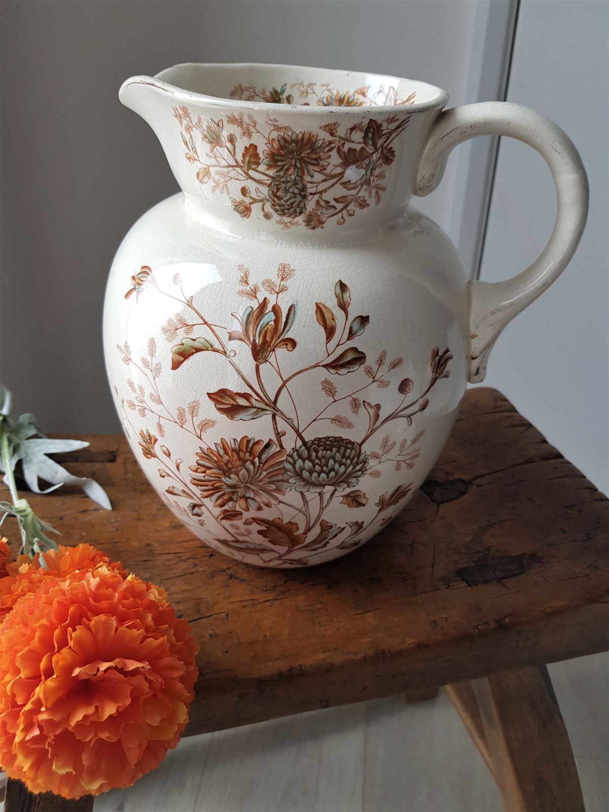 Large Authentic Victorian Washbasin And Jug photo for sale