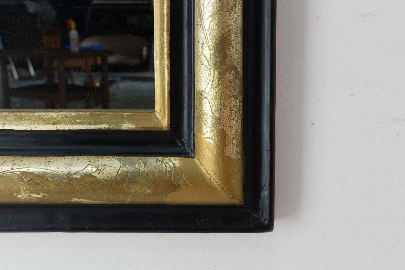 Miroir Louis-Philippe en stuc imitation bois et dorure, vers 1870 photo Décoration