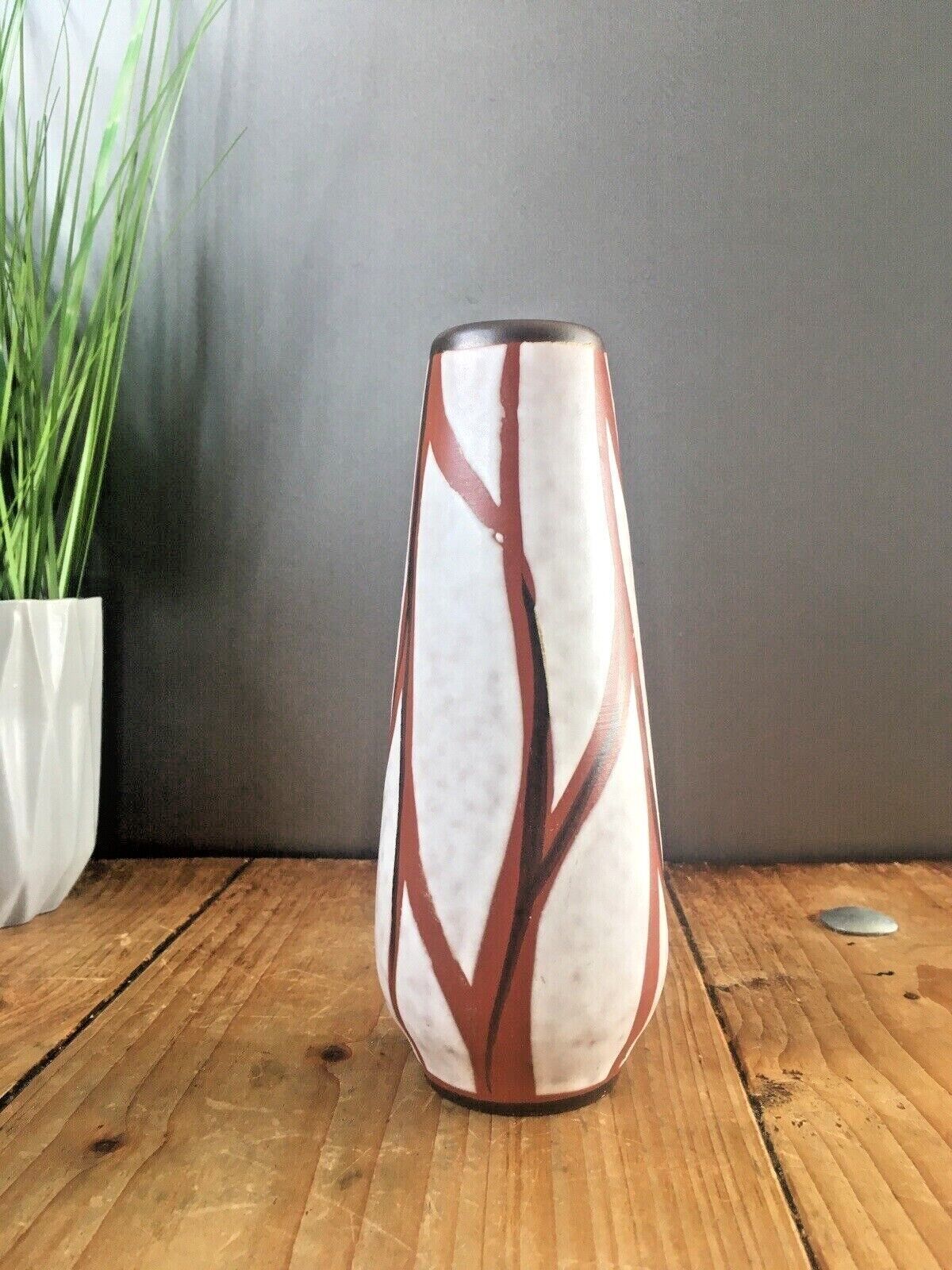 Mid Century 60's West German Pottery Vase 4035/17 Abstract Vintage Retro 70's photo furniture