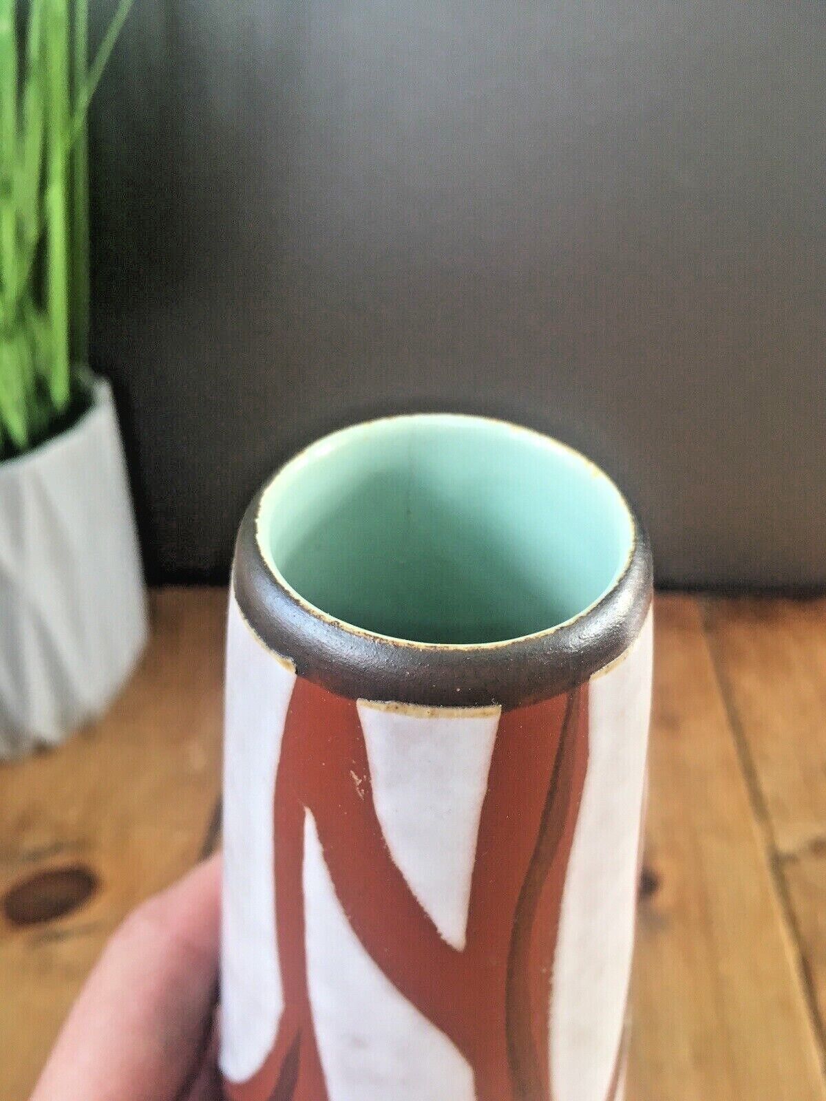Mid Century 60's West German Pottery Vase 4035/17 Abstract Vintage Retro 70's photo buy