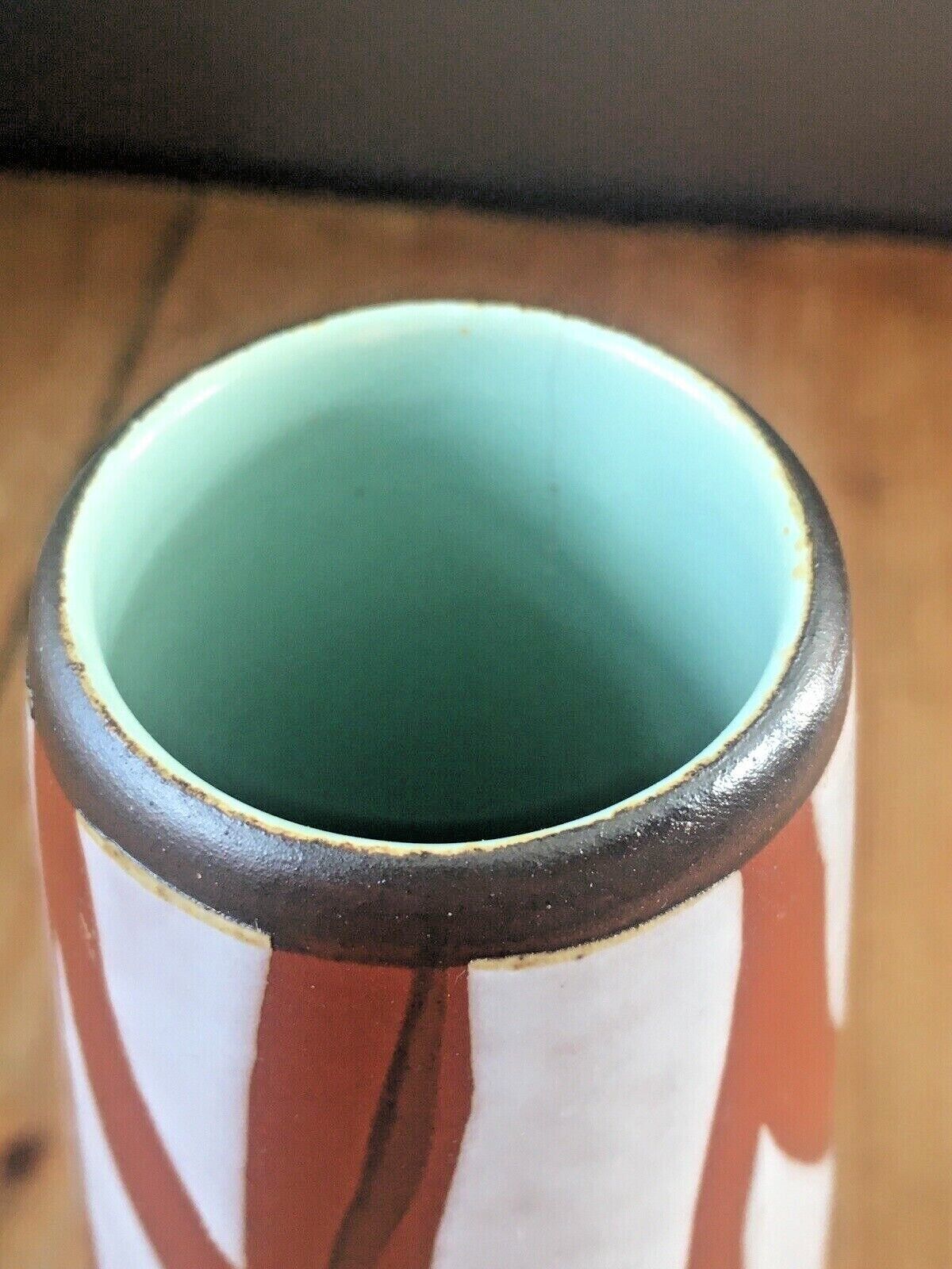 Mid Century 60's West German Pottery Vase 4035/17 Abstract Vintage Retro 70's photo vintage