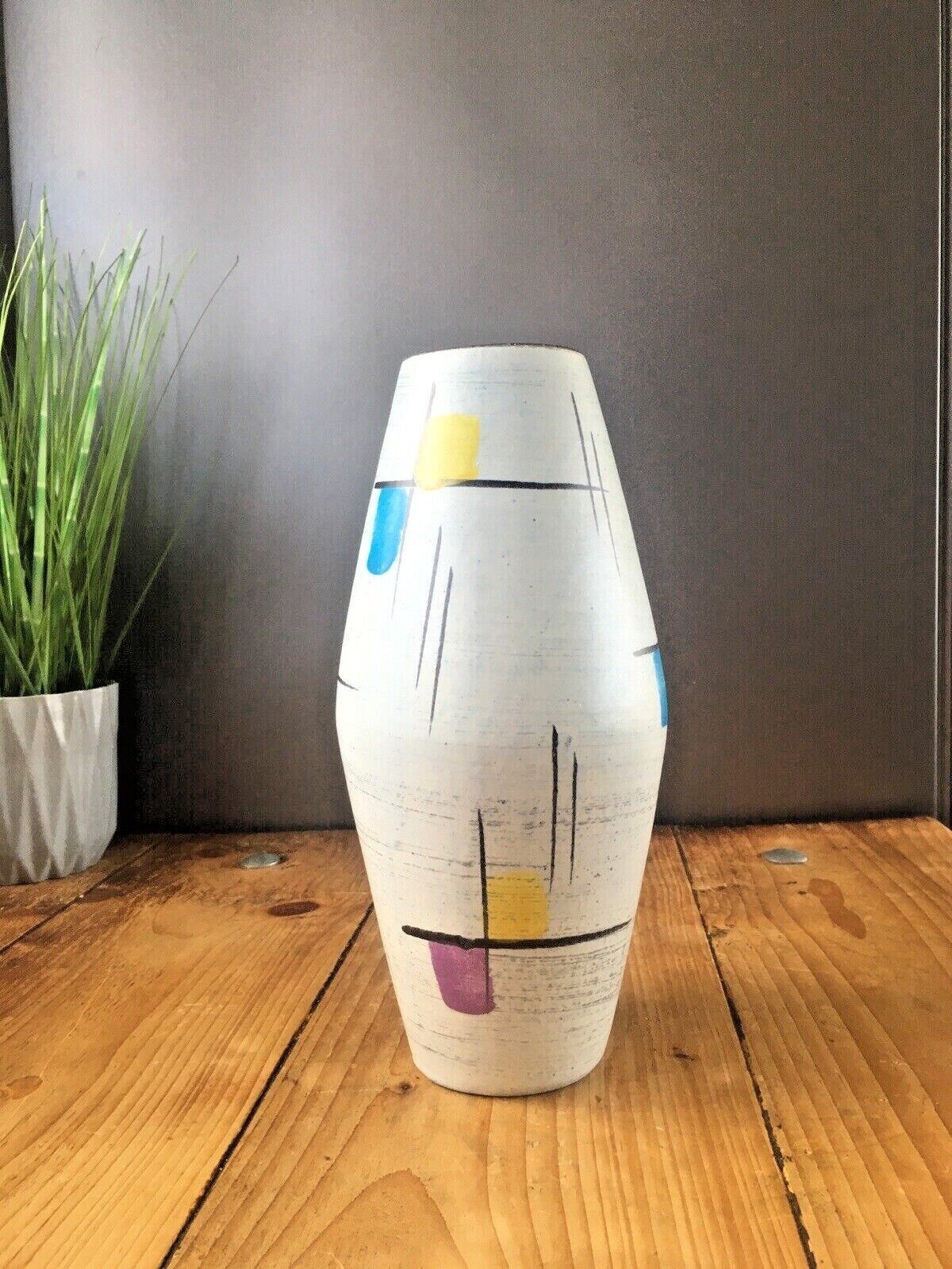 Mid Century Bay Keramik West German Pottery Multicoloured Vase Memphis Art 60's 507 25 photo 95.0
