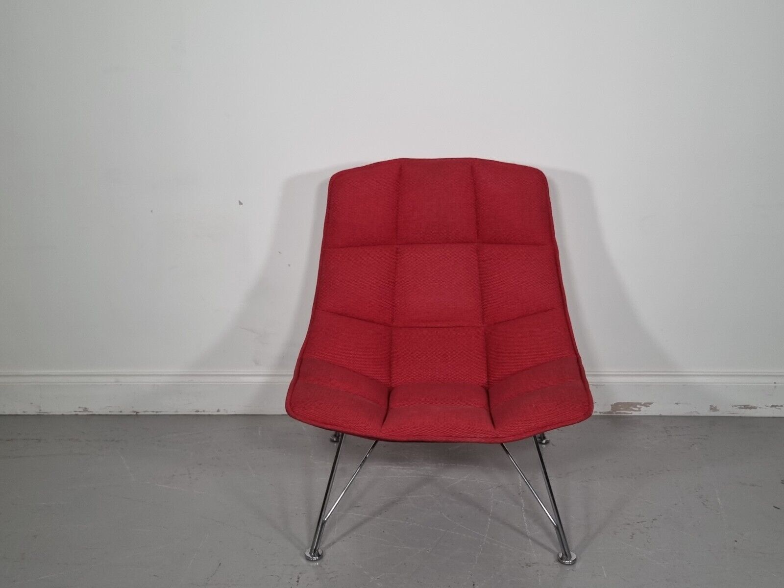 Knoll Jehs And Laub Lounge Chair In Red Fabric.