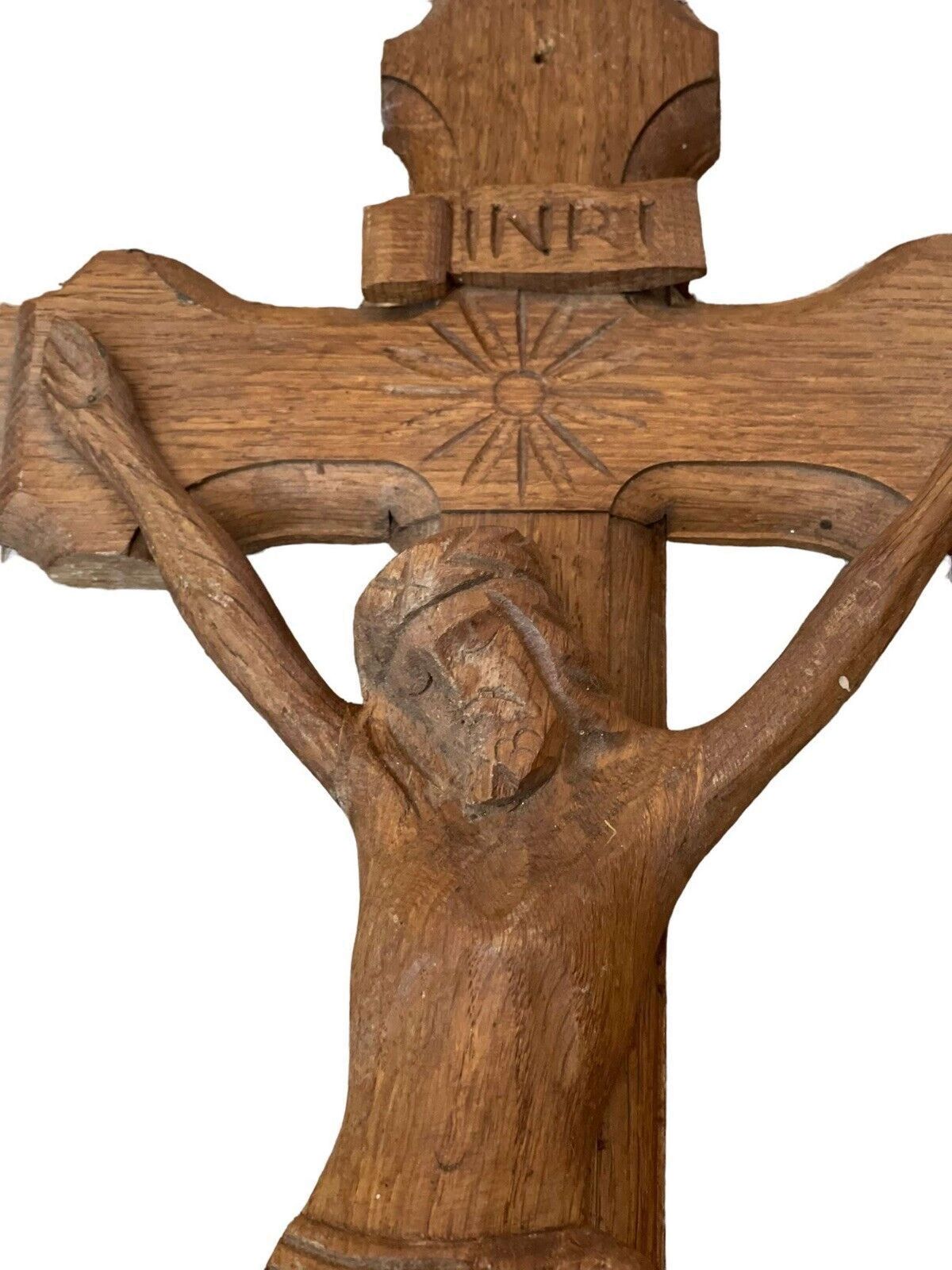 Antiqque Oak French Crucifix, Early 20th Century photo for sale