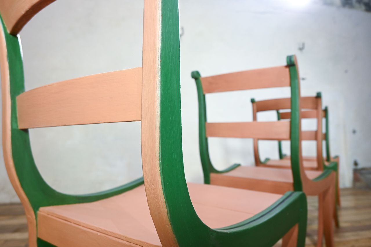 Set Of Four 19th Century Painted Side Chairs photo furniture