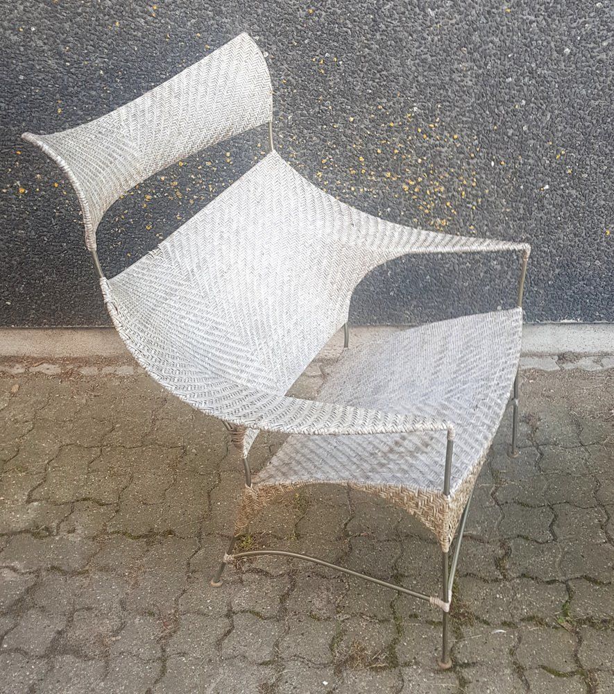 Japanese Rattan Lounge Chair With Footstool photo Furniture