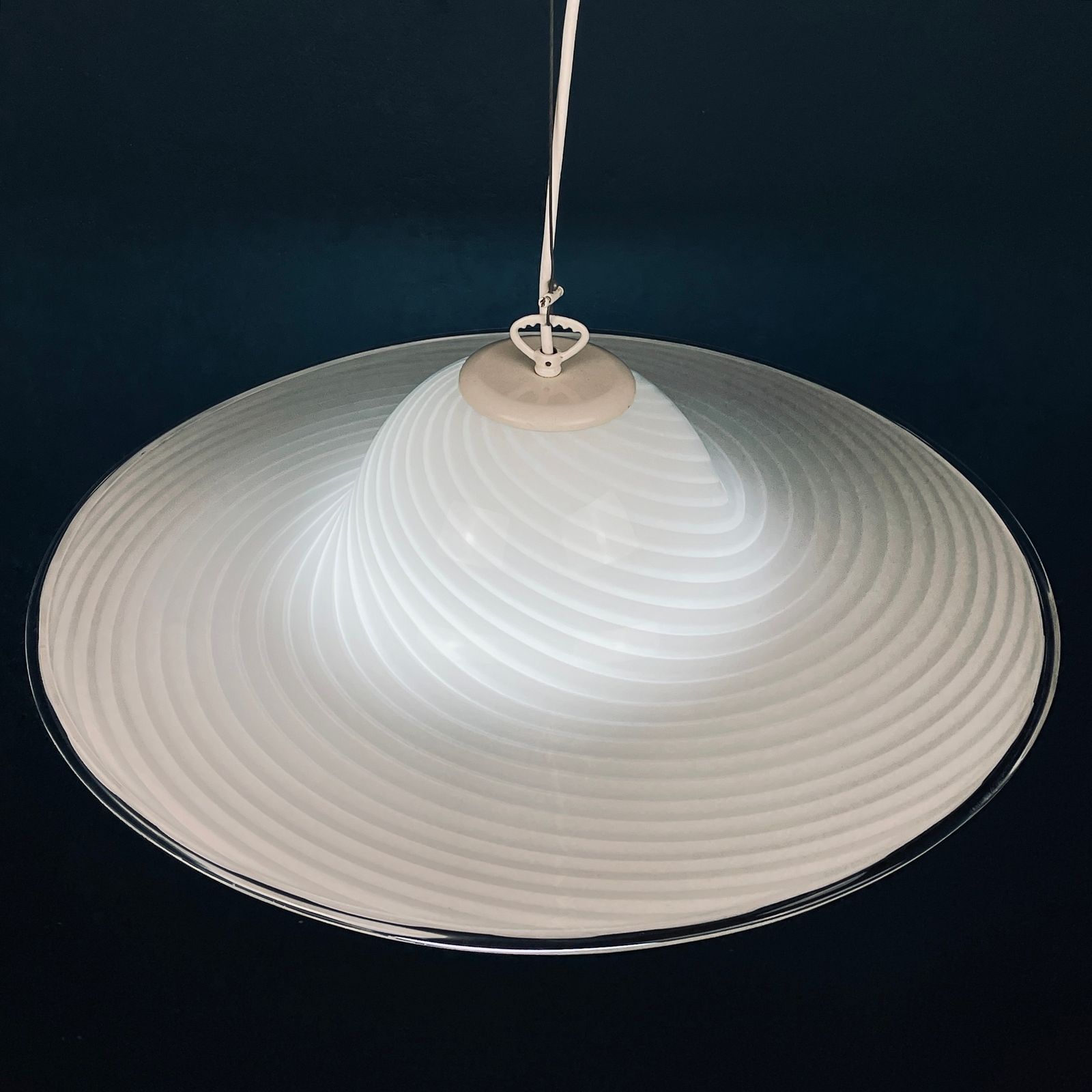 590.0 Classic Swirl Murano Glass Pendant Lamp Vetri Murano Italy 1970s photo
