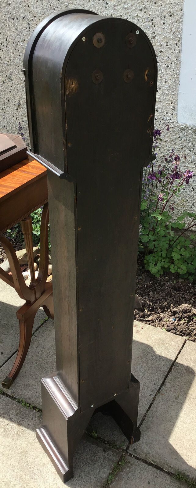 120.0 Tall Antique Dark Oak Grandmother Clock. Westminster Needs Some Attention photo