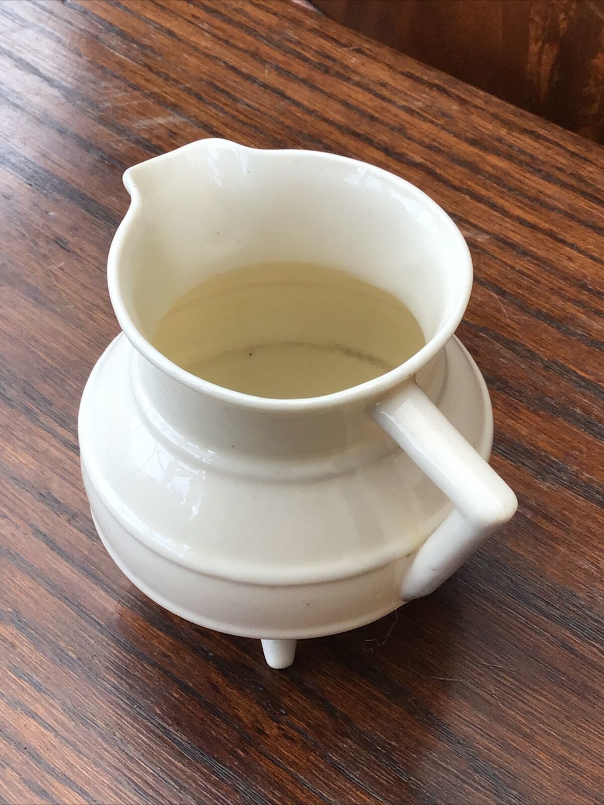 photo for sale Rare Shape Antique Beleek Porcelain Cream Jug On 3 Feet. C.1910