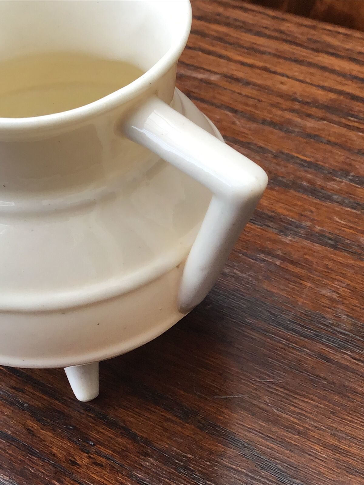 Home Decor Rare Shape Antique Beleek Porcelain Cream Jug On 3 Feet. C.1910 photo