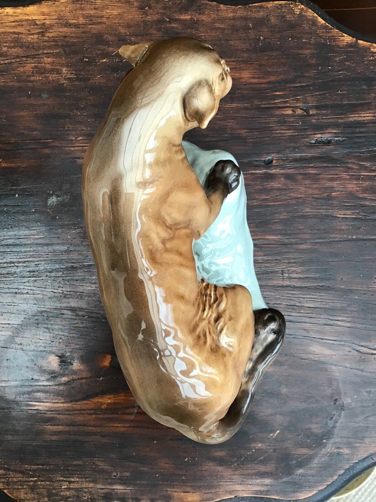 photo for sale Beswick No.1823 Large Mountain Cat. Umber And Chocolate Glaze