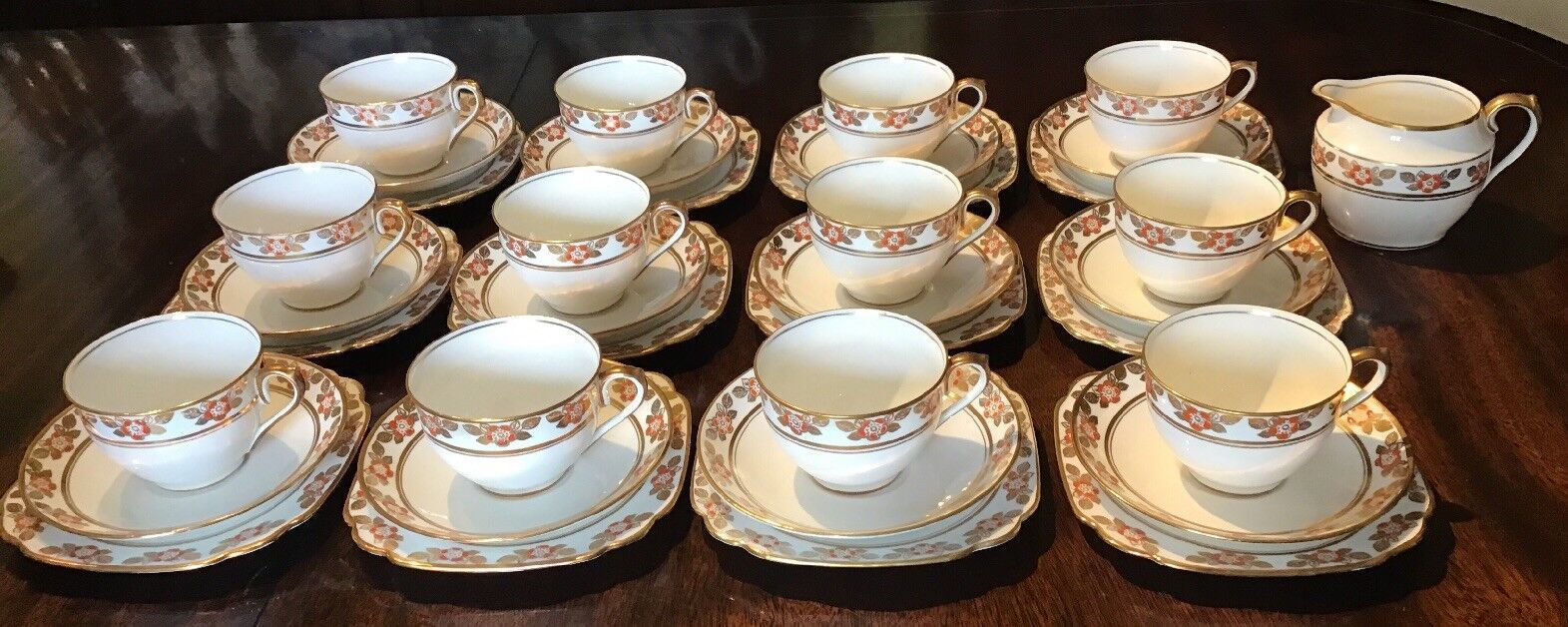 Antique Standard China Gilt And Enamel Tea Set. 12 Trio’s