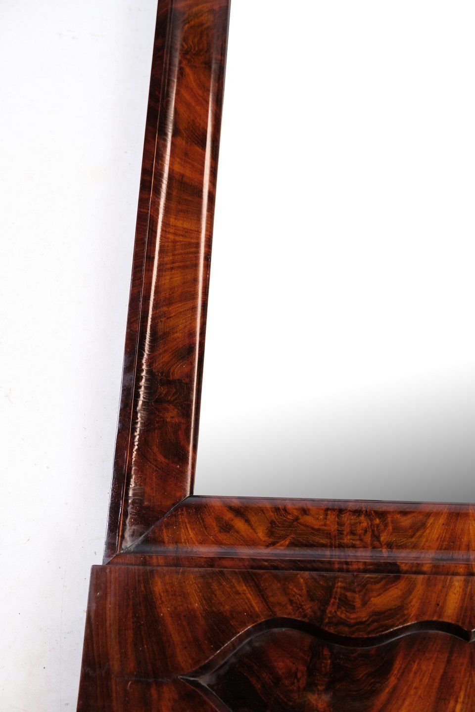 Antique Mirror In Mahogany Late Empire From 1840s photo vintage