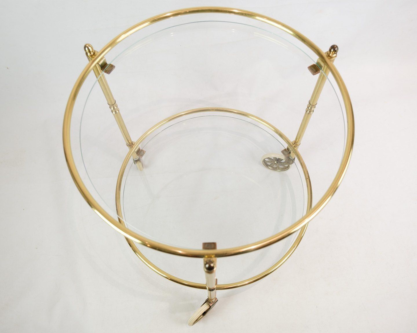 Bar Table In Brass Glass From 1970s photo for sale