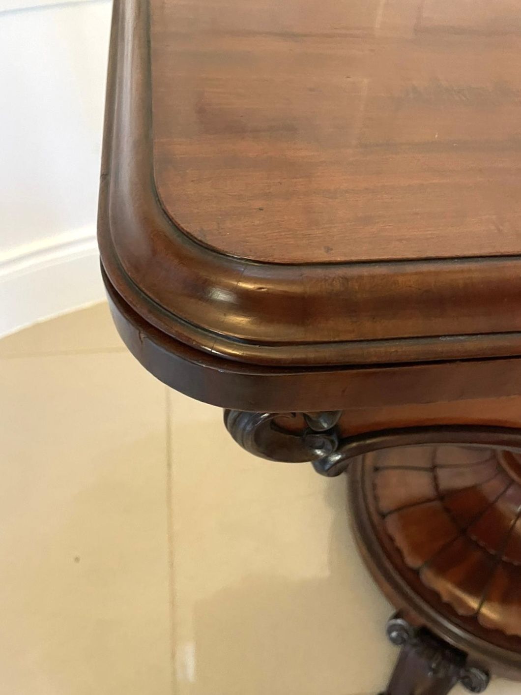 Furniture Outstanding Quality Antique Mahogany Card Table photo