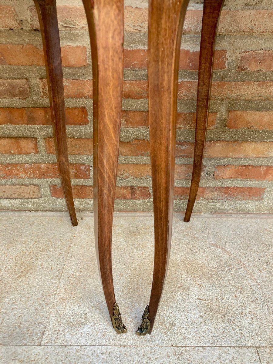 Vintage French Nightstands In Marquetry And Iron Hardware, 1940, Set Of 2 photo vintage