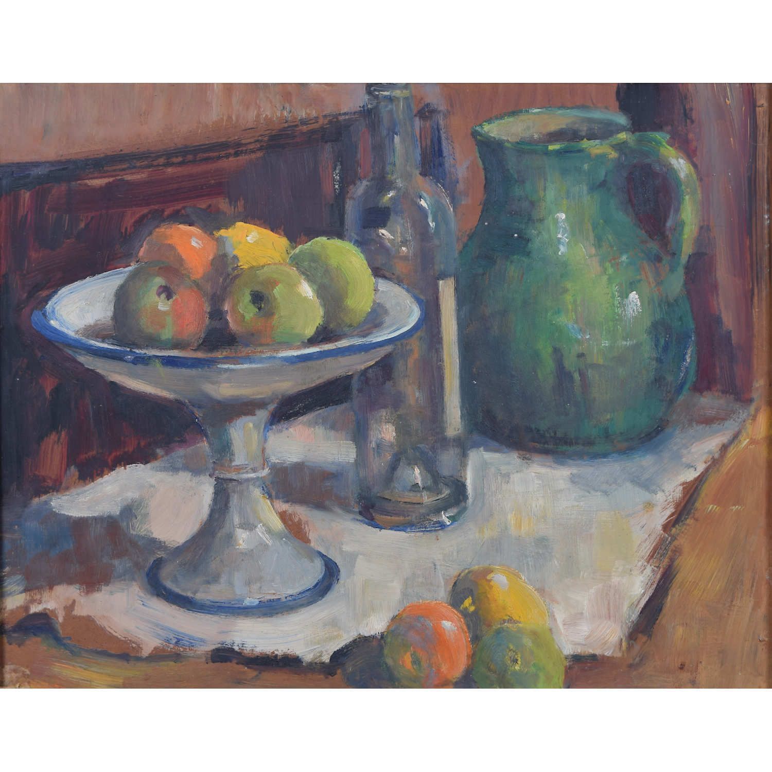 Angela Stones (1914 – 1995) Still Life With Fruit And Bottle