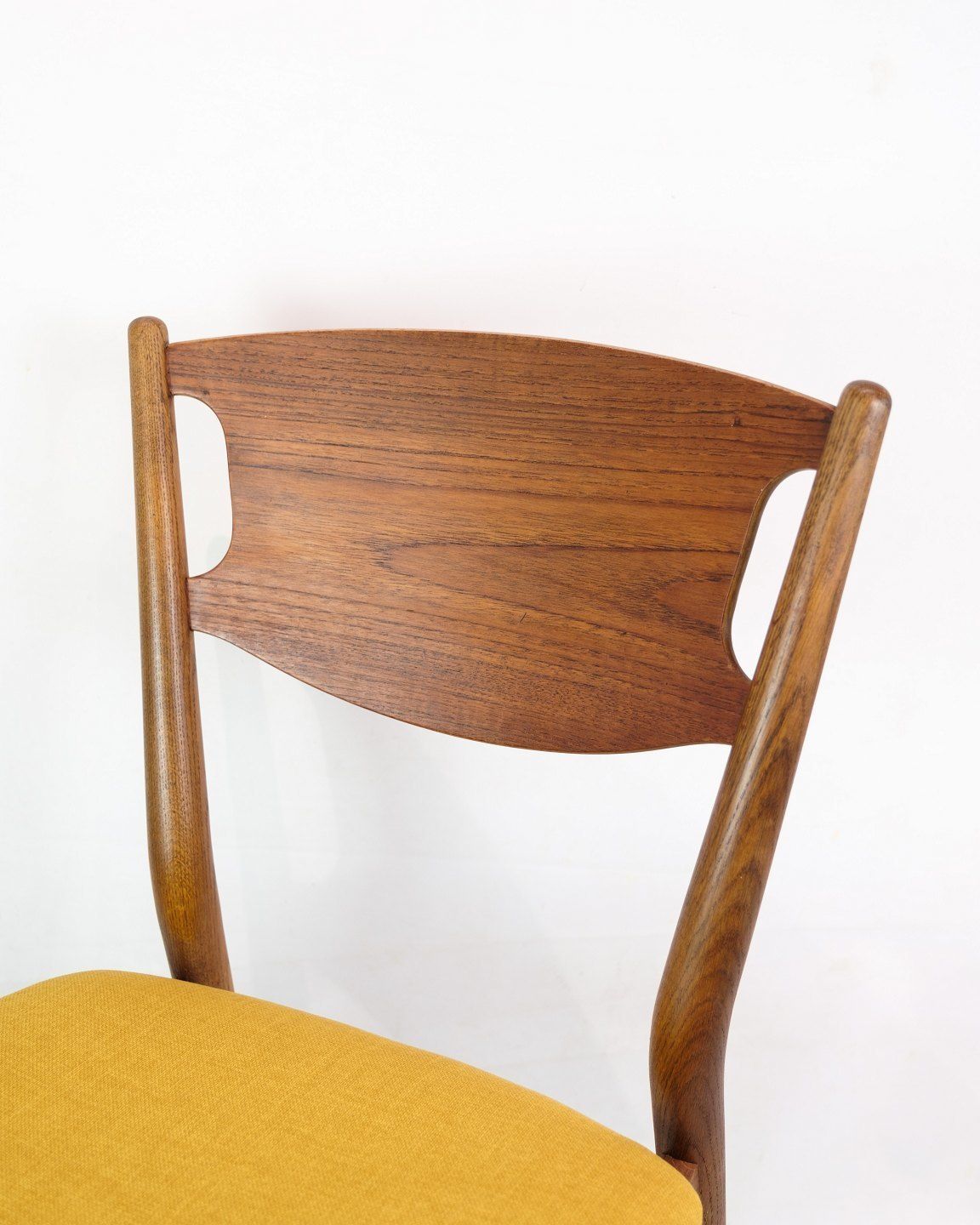 Set Of 4 Dining Room Chairs In Teak With Fabric Cover From 1960s photo for sale